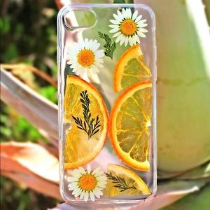 Handmade Pressed flowers/ fruits Phone Case